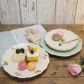 Elegant Floral Design Three-Piece Dessert Plate Set