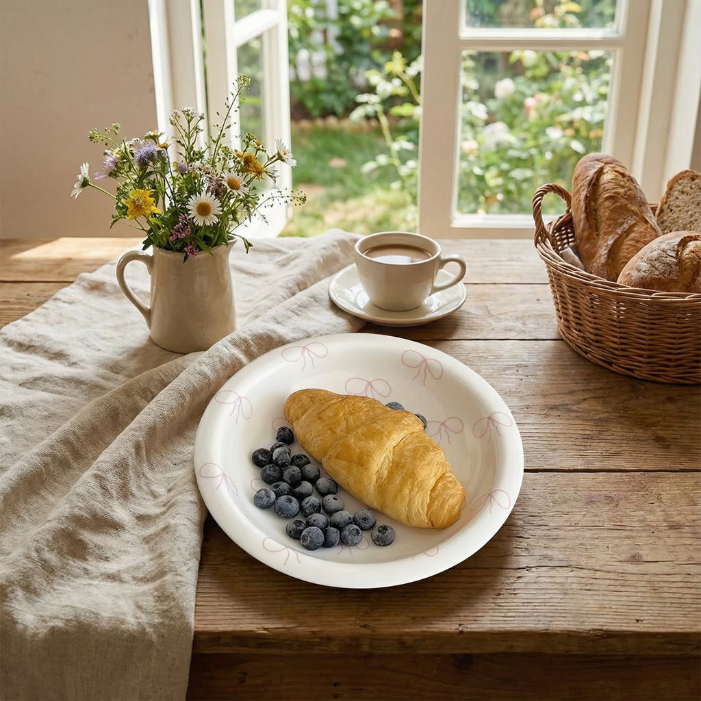 Elegant Bow Patterned Tableware Set