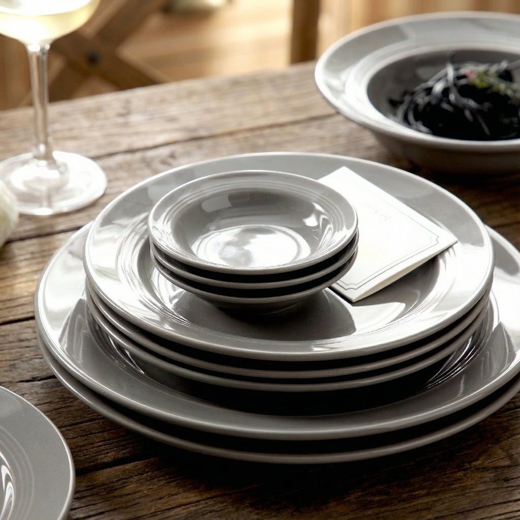Elegant Grey Ceramic Dinnerware Set